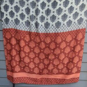 Zara Black White Rust large Scarf Wrap